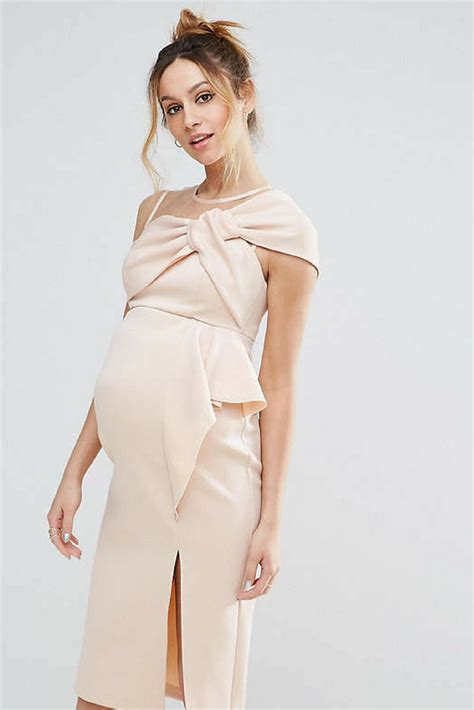 Maternity Dress By Asos Maternity Soft Touch Scuba Round Neck Sheer
