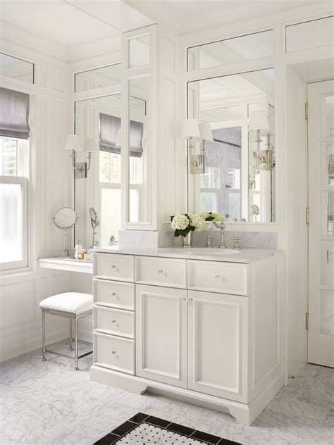 Double sink bathroom vanity cabinets are often mounted one above the other with space left for towels (and bottle traps) between. 25 fabulous design ideas for modern bathroom vanities