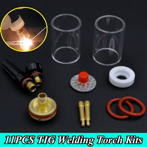 New Pcs Tig Welding Torch Stubby Gas Lens Glass Cup Kit For Wp