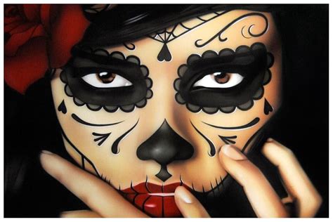 Sugar Skull Perfection Maquiagem Mexicana Caveiras Mexicanas Pinturas Faciais