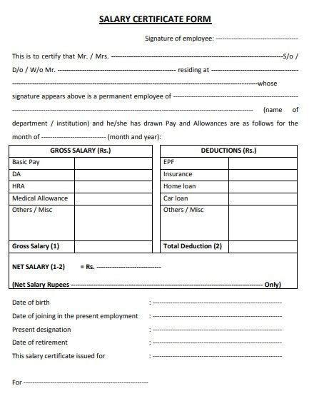 You can view as well as download from below links. Salary Certificate Formats | 21+ Free Printable Word, Excel & PDF Templates, Forms, Samples ...