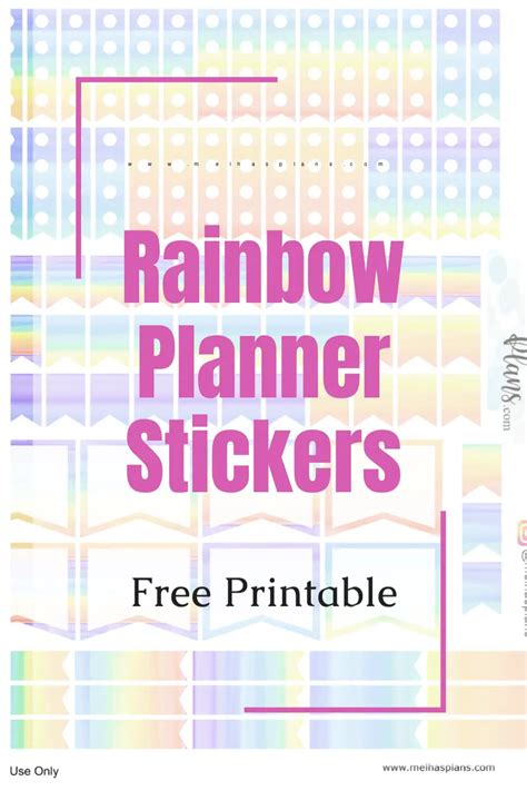 Free Printable Rainbow Planner Stickers Melhasplans