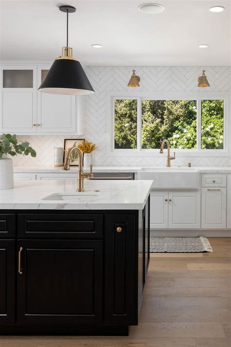 White Kitchen Cabinets With Black Island Ideas Look For Designs