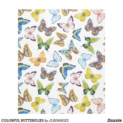 Colorful Butterflies Fleece Blanket Fleece Blanket Colorful