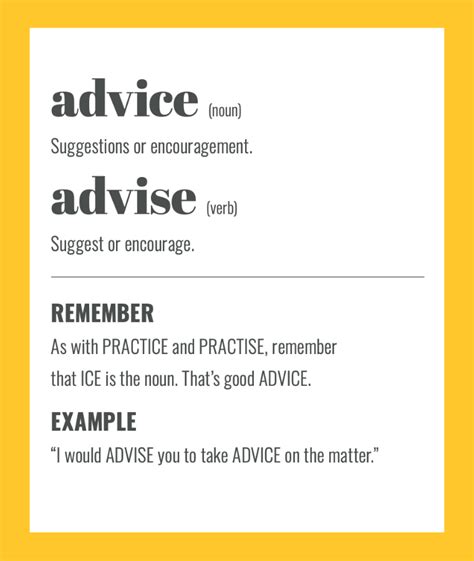 Advise Vs Advice Top Tips To Remember The Difference Sarah Townsend