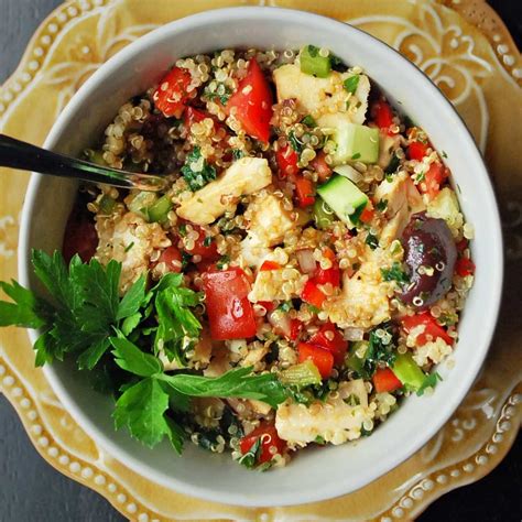Mediterranean Chicken Quinoa Salad Amees Savory Dish