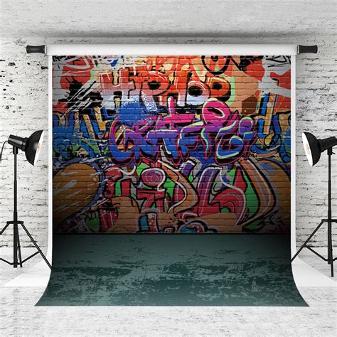 Dream 5x7ft Colorful Graffiti Brick Wall Backdrop Hiphop Art