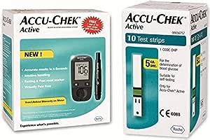 Accu Chek Active Blood Glucose Meter Kit Multicolor Vial Of Strips