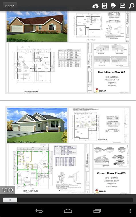 100 House Plans in PDF and CAD for Android - Free download ...