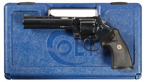 Colt Python Double Action Revolver With Case Rock Island Auction