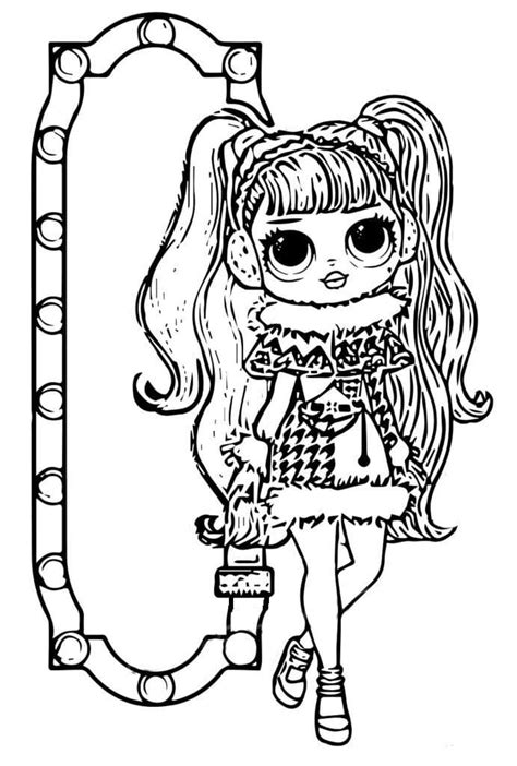 Dollie Winter Disco Lol Omg Coloring Page Free Printable Coloring