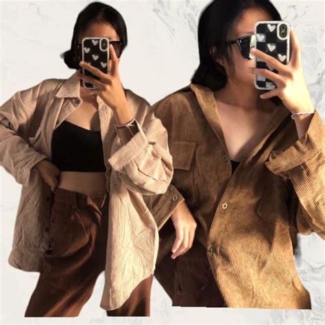 Jual Jaket Corduroy Oversize Jacket Corduroy Oversize Crop Shopee