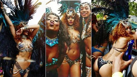 sensual celebración de rihanna en el carnaval de barbados