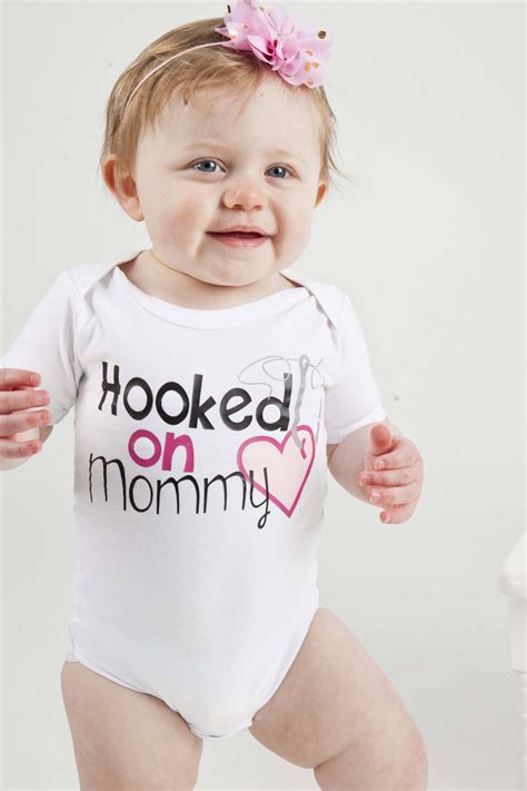 Hooked On Mommy Shirt Or Bodysuit 0 24 Months2t 16 Girls Etsy