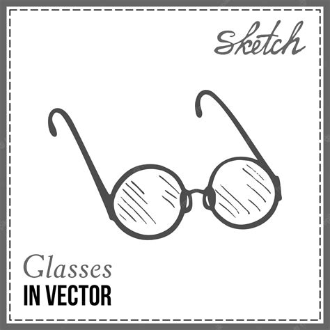 premium vector drawn sketch of reading glasses in vector