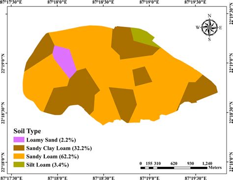 Soil Map Showing Four Major Types Of Soil Top 030 M