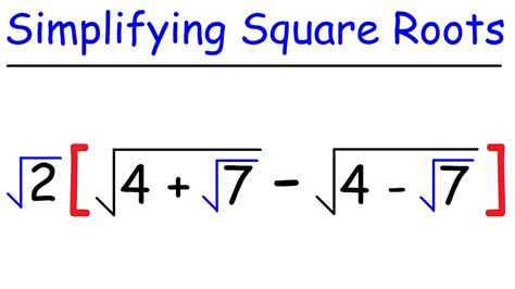 Math Simplifying Square Roots Youtube