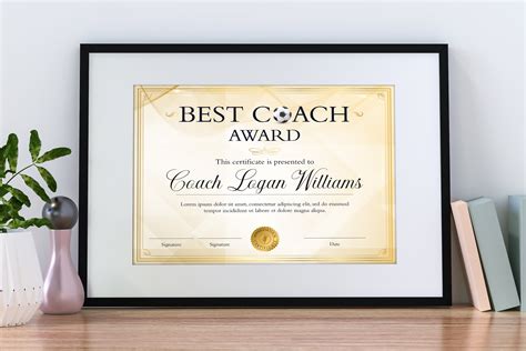 Downloadable Soccer Coach Certificate Template Best Soccer Etsy