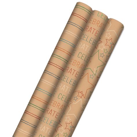 Buy Hallmark Recyclable Wrapping Paper With Cutlines On Reverse 3