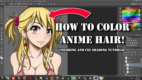 How To Color Anime Hair In Photoshop Cs6 Coloring And Cel Shading