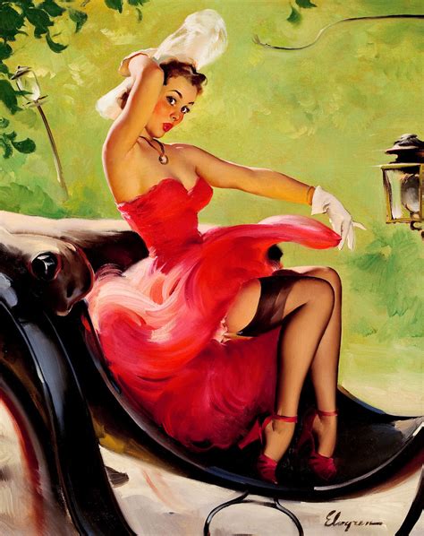 Gil Elvgren Up In Central Park Oil On Canvas Pin Up Ark
