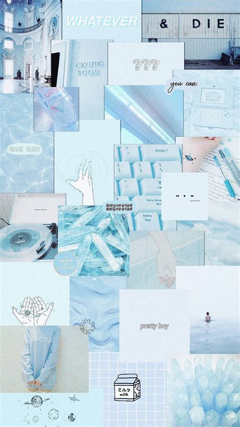 Download Cute Collage Light Blue Aesthetic Iphone Wallpaper