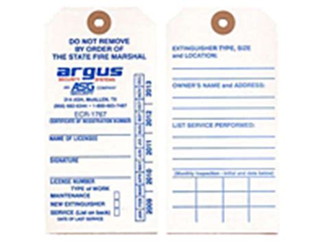 Check spelling or type a new query. Custom Printed Fire Extinguisher Tags | Universal Tag, Inc.