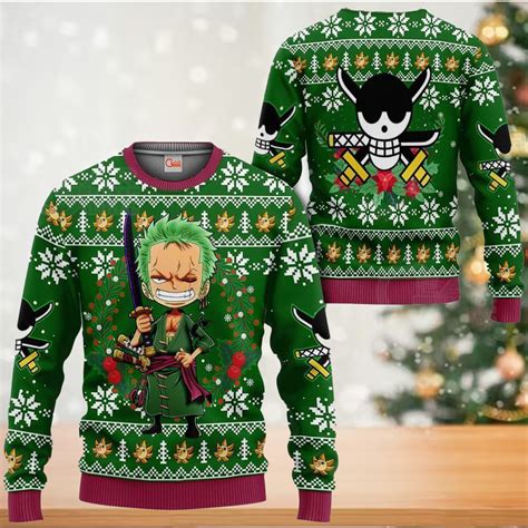 Happy Zoro Ugly Christmas Sweater Anime Xmas One Piece Gg0711 Shibtee