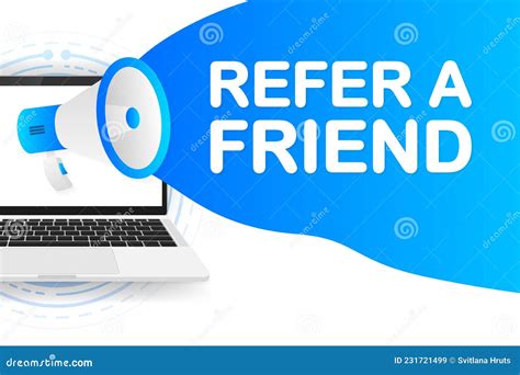 Refer A Friend Banner Template Marketing Flyer With Megaphone