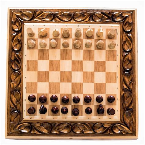 Large Chess Set Wooden Chess Board Hand Carved Chess Pieces Set Amazon
