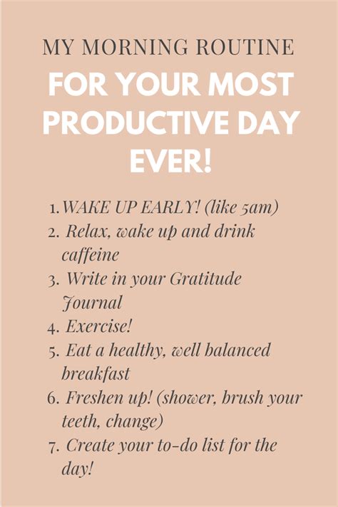 My Morning Routine For A Productive Day Productive Day Healthy