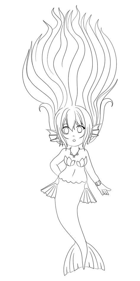 Mermay2017 1 Chibi Mermaid Lineart By Aciampal On Deviantart