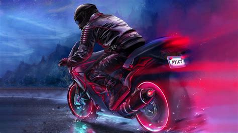 Motorcycles wallpapers hd sort wallpapers by: Retrowave Biker Art 4K Wallpapers | HD Wallpapers | ID #26592
