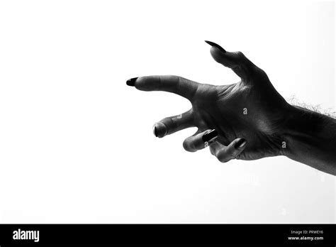 Black Creepy Halloween Monster Hand With Long Nails Stock Photo Alamy