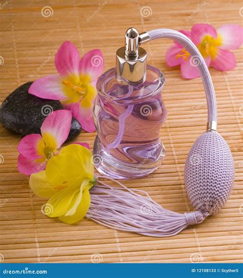 Flower And Glass Perfume Bottle Stock Image Image Of Unique Scented