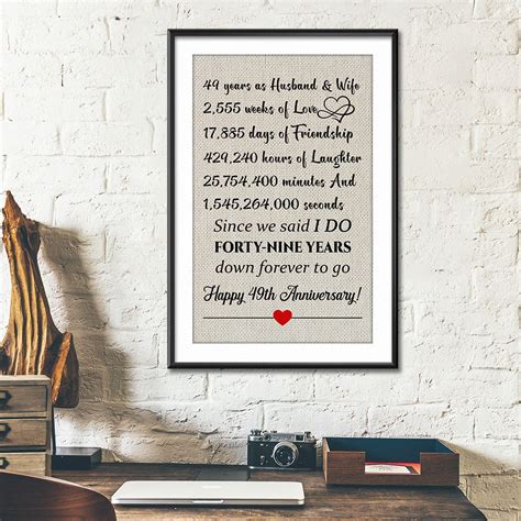 49th Wedding Anniversary Ts Poster For Couple Parents Wife
