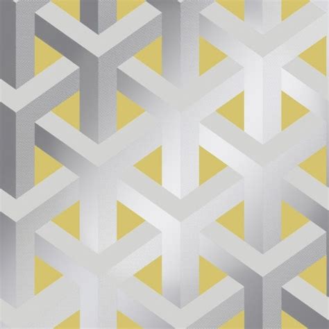 Structure Geometric Wallpaper Grey Yellow Wallpaper From I Love