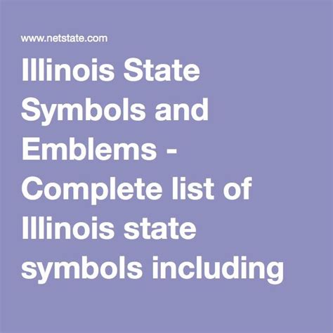 Illinois State Symbols And Emblems State Symbols Illinois State