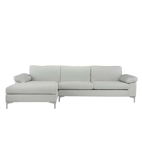 Modern Large Linen Sectional Sofa L Shape Couch Wide Chaise Ebay