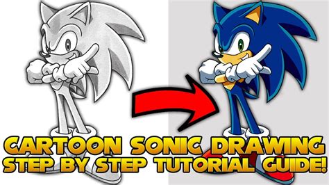 How To Draw Sonic Step By Step Tutorial Sonic X Style Youtube