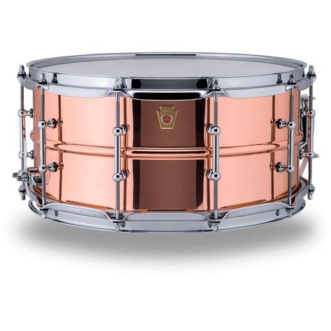 Ludwig Copper Phonic Smooth Snare Drum 14 X 65 In Smooth Finish With