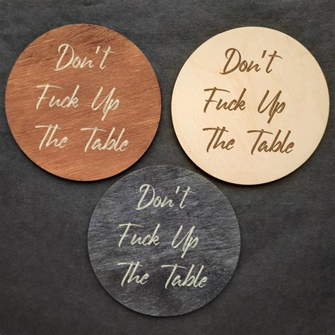 Don T Fuck Up The Table Custom Coasters Set Wooden Etsy
