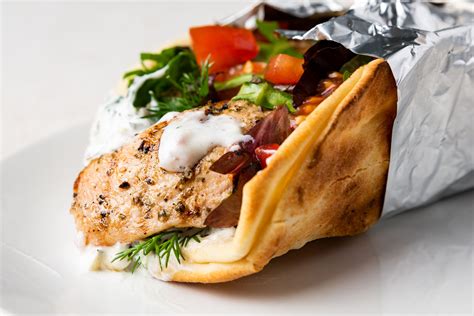 Greek Chicken Souvlaki Gyro Wrap Recipe