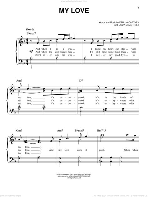 my love sheet music for piano solo pdf interactive
