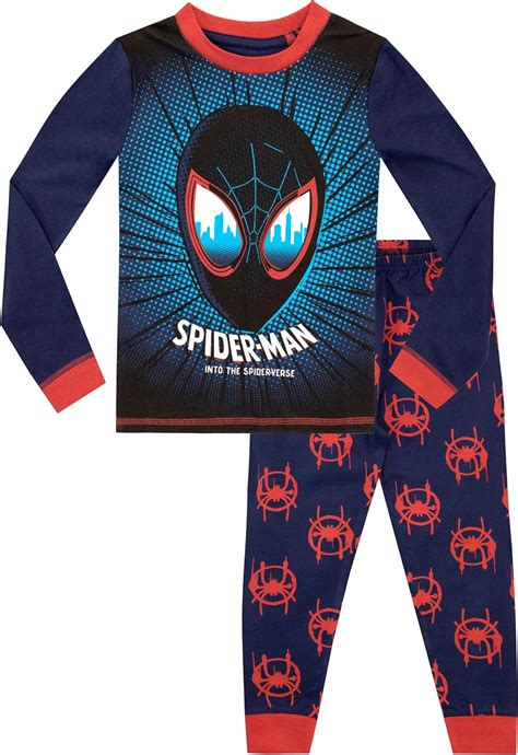 Marvel Boys Spiderman Pyjamas Snuggle Fit Age 8 To 9 Years Blue Amazon