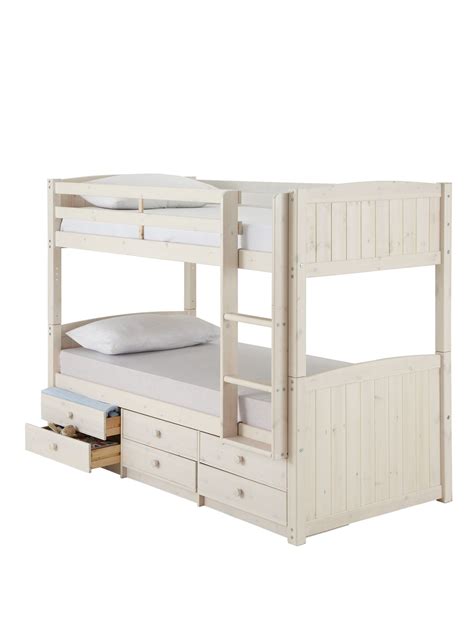 Georgie Solid Pine Bunk Bed Frame With Storage Bed Frame With Storage