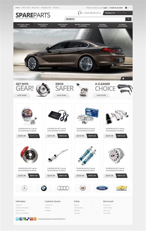 15 Popular Auto Parts Open Cart Themes And Templates Free And Premium