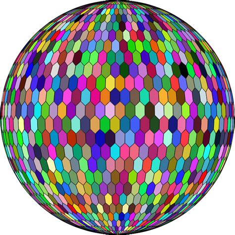 Prismatic Hexagonal Grid Sphere Variation 2 With Strokes Openclipart