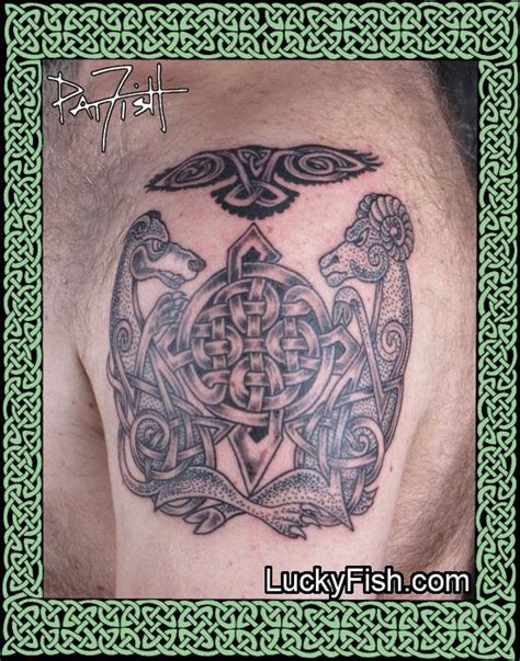 Celtic Ram Vs Hound Tattoo — Luckyfish Inc And Tattoo Santa Barbara