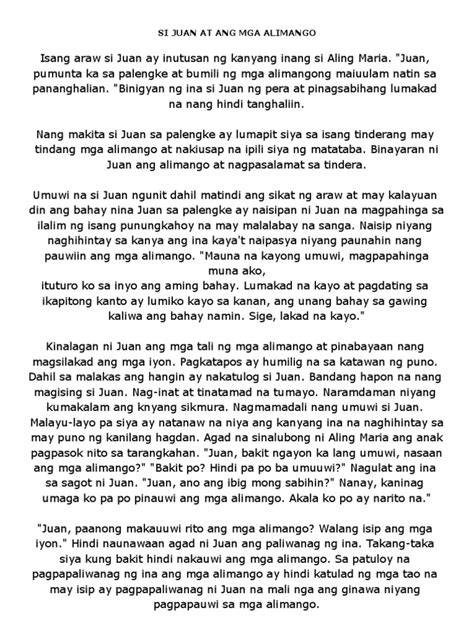 Mga Kwentong Mitolohiya Sa Pilipinas Buod Ngimpino